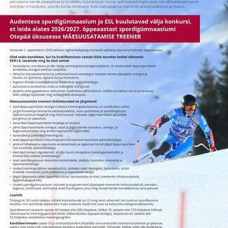 Kandideeri Audentese SG-i mäesuusatamise treeneriks 