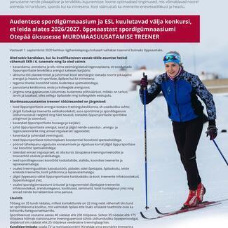 Kandideeri Audentese SG-i murdmaasuusatamise treeneriks 